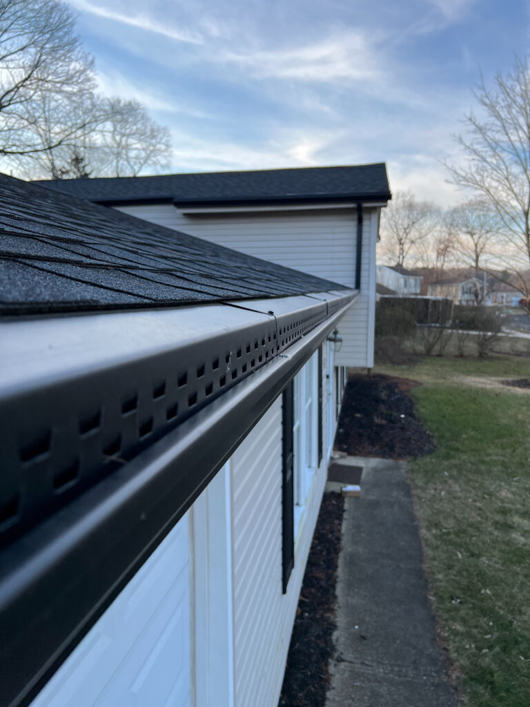 gutter on the side of a house.