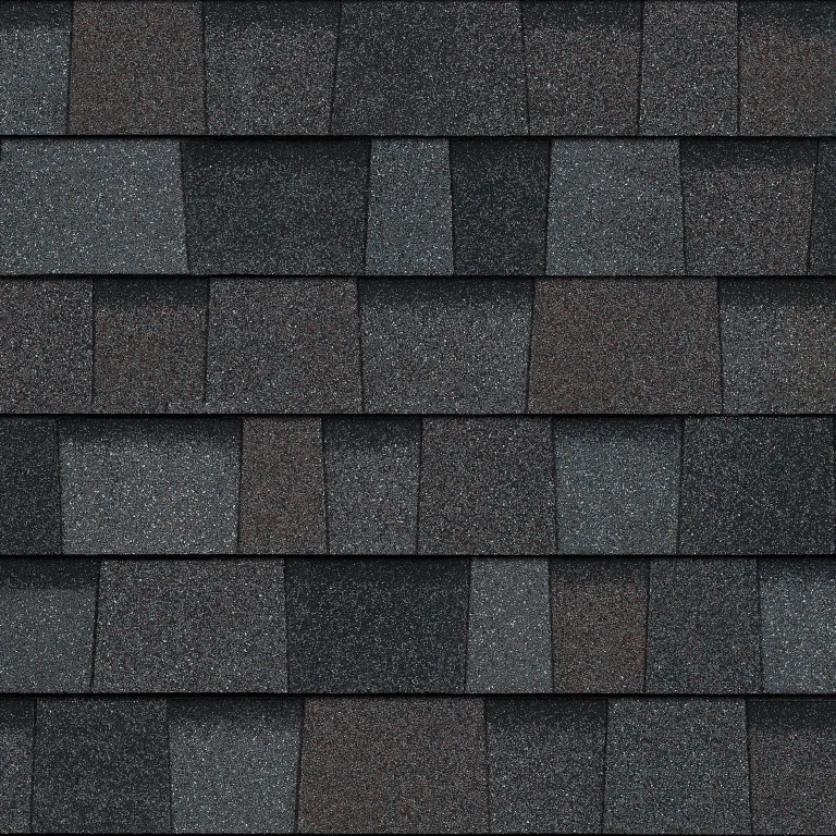 black shingles installed on a roof.