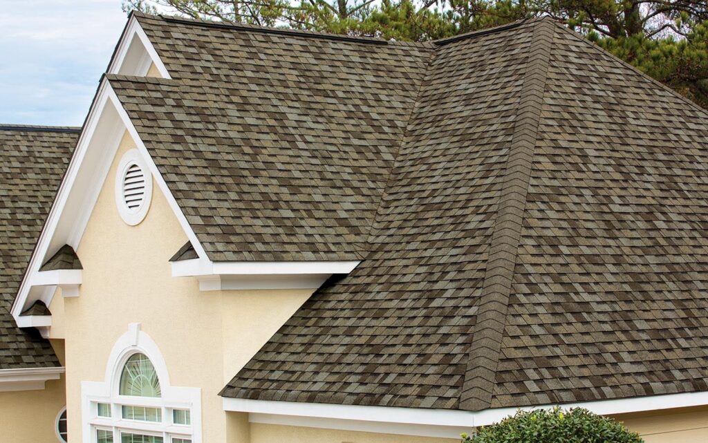 clean brown shingles installed on a roof.